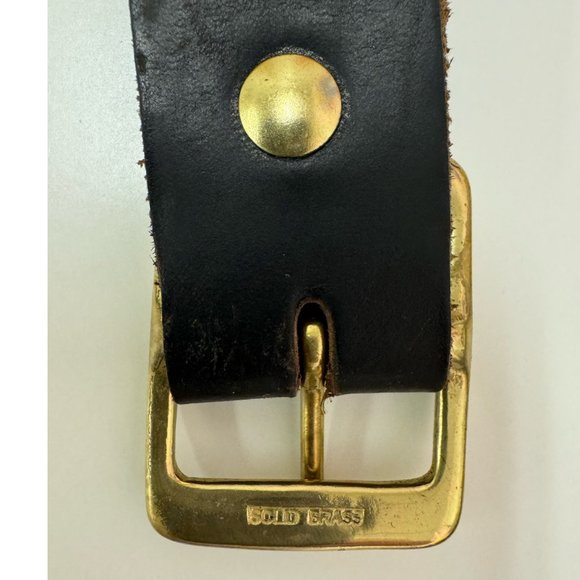 One Star Leather Goods Handmade Brown Leather Belt - Picture 3 of 6